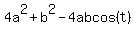 4a%5E2+%2B+b%5E2+-+4abcos%28t%29