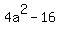 4a%5E2+-+16