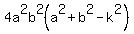 4a%5E2b%5E2%28a%5E2+%2B+b%5E2+-+k%5E2%29