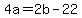 4a+++=2b-22