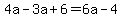 4a-3a%2B6=6a-4