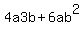 4a3b+%2B+6ab%5E2+