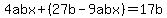 4abx%2B%2827b-9abx%29=17b