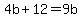 4b%2B12=9b