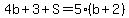 4b%2B3%2BS=5%28b%2B2%29