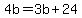 4b=3b%2B24