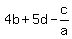 4b+%2B+5d+-+c%2Fa