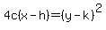 4c%28x-h%29+=+%28y-k%29%5E2