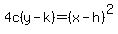 4c%28y-k%29+=+%28x-h%29%5E2