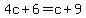 4c%2B6=c%2B9