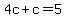 4c%2Bc=5