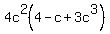4c%5E2%284+-+c+%2B+3c%5E3%29