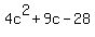 4c%5E2%2B9c-28