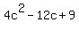 4c%5E2-12c%2B9