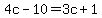 4c-10=3c%2B1