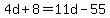 4d%2B8=11d-55