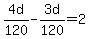 4d%2F120+-+3d%2F120+=+2
