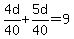 4d%2F40%2B5d%2F40=9