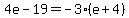 4e+-+19+=+-3%28e%2B4%29