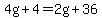 4g%2B4=2g%2B36
