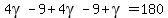 4gamma-9%2B4gamma-9%2Bgamma=180