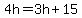 4h=3h%2B15