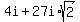 4i%2B27i%2Asqrt%282%29++