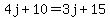 4j%2B10=3j%2B15