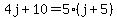 4j%2B10=5%28j%2B5%29