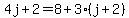 4j%2B2=8%2B3%28j%2B2%29