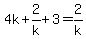4k%2B2%2Fk%2B3=2%2Fk