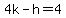 4k-h=4+