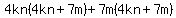 4kn%284kn%2B7m%29%2B7m%284kn%2B7m%29