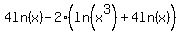 4ln%28x%29-2%28ln%28x%5E3%29%2B4ln%28x%29%29