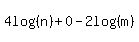 4log%28%28n%29%29%2B0-2log%28%28m%29%29+