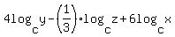 4log%28c%2Cy%29-%281%2F3%29log%28c%2Cz%29%2B6log%28c%2Cx%29