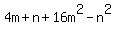 4m%2Bn%2B16m%5E2-n%5E2