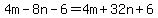 4m-8n-6=4m%2B32n%2B6