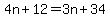 4n%2B12=3n%2B34