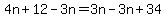 4n%2B12-3n=3n-3n%2B34