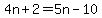 4n%2B2+=+5n-10