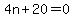 4n%2B20=0