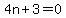 4n%2B3=0