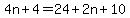 4n%2B4=24%2B2n%2B10