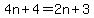 4n%2B4=2n%2B3
