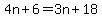 4n%2B6=3n%2B18
