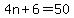 4n%2B6=50