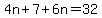 4n%2B7%2B6n=32