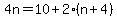 4n=10%2B2%28n%2B4%29