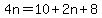 4n=10%2B2n%2B8